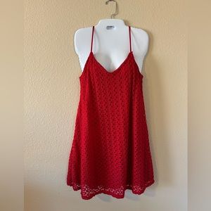 Red strap dress size Large